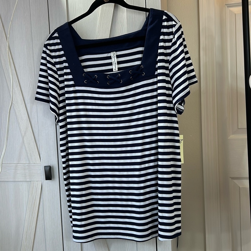 Perception NWT Nautical Navy/White Stripe T-Shirt Sz 2x